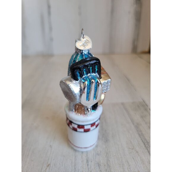 OWC old world Kitchen utensils blown glass glitter ornament Xmas - Picture 1 of 9
